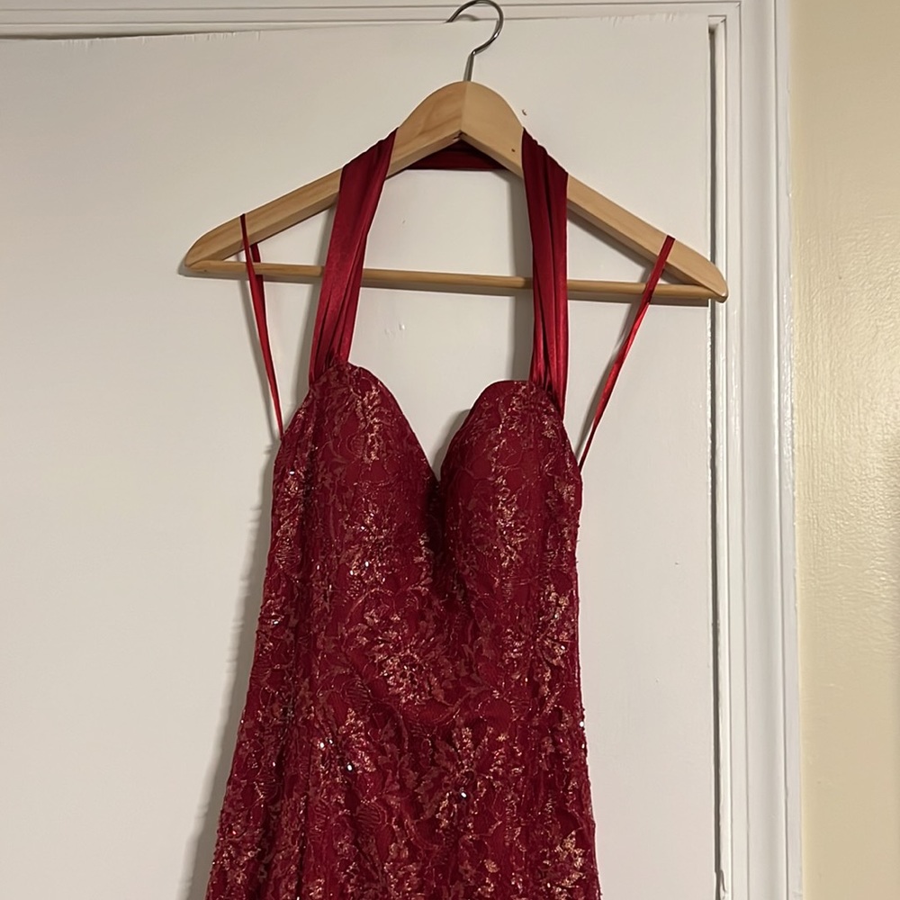 Cache Dark Fuchsia Halter Gown Size 2- NWT